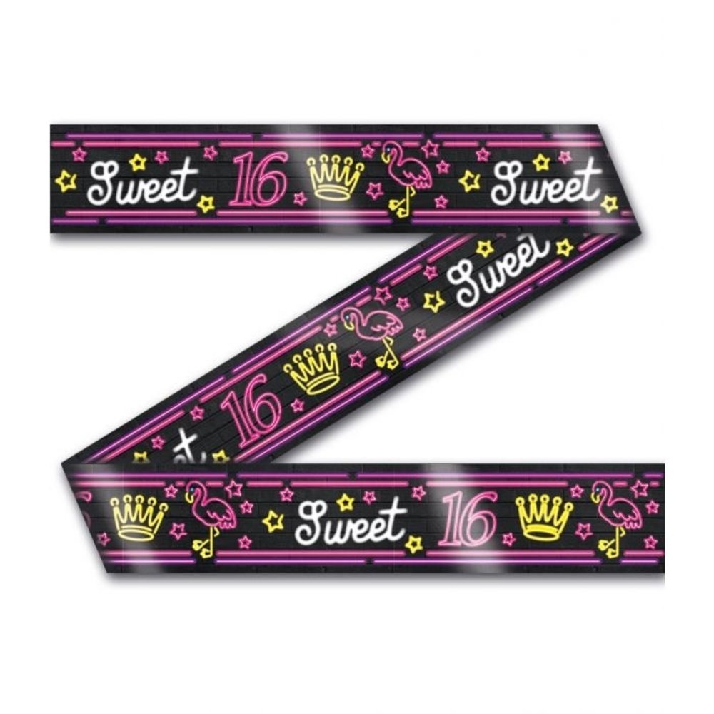 Neon party tape 16 jaar | 12mtr Neon party tape 16 jaar | 12mtr