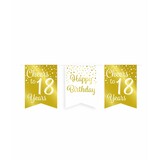 Guirlande acclamations à 18 ans blanc / or | 6m Guirlande acclamations à 18 ans blanc / or | 6m