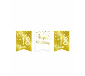 Guirlande acclamations à 18 ans blanc / or | 6m Guirlande acclamations à 18 ans blanc / or | 6m