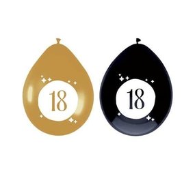 Ballonnen 18 jaar Festive Goud 30cm | 6 stuks