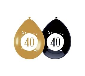 Ballonnen 40 jaar Festive Goud 30cm | 6 stuks Ballonnen 40 jaar Festive Goud 30cm | 6 stuks