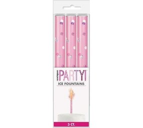 Cake Ice Fountain Pink Glitz | 3 pieces