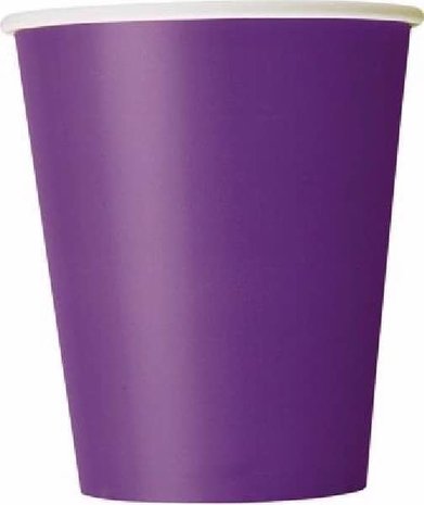 Unique Party Pappbecher Deep Purple 250ml | 14 Stück Unique Party Pappbecher Deep Purple 250ml | 14 Stück