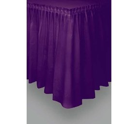 Table skirt deep purple plastic | 73cm x 426cm Table skirt deep purple plastic | 73cm x 426cm