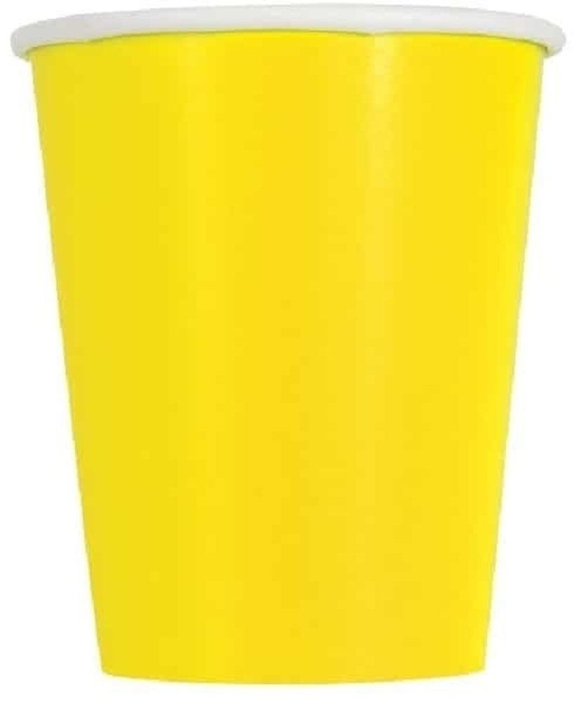 Pappbecher Gelb 250 ml | 14 Stück Pappbecher Gelb 250 ml | 14 Stück