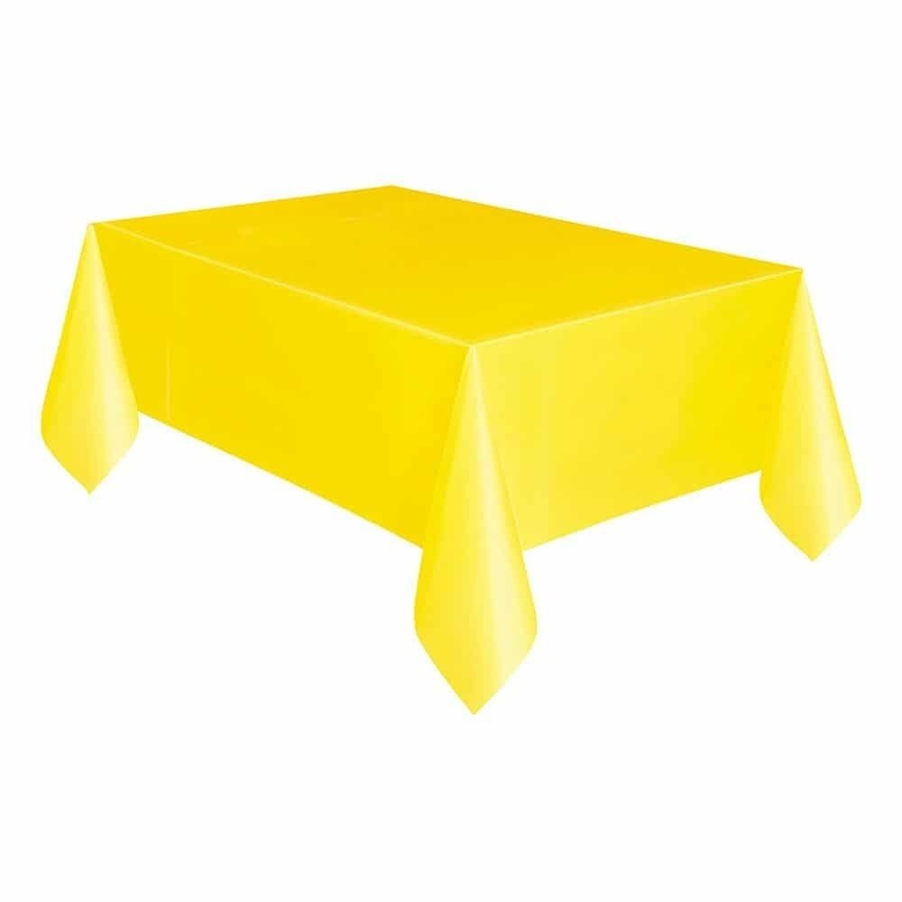 Unique Party Tischdecke Neon gelber Kunststoff | 137x274cm Unique Party Tischdecke Neon gelber Kunststoff | 137x274cm