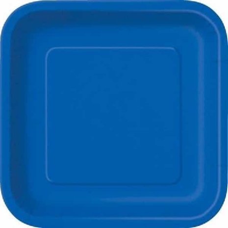Borden Royal Blauw vierkant 23x23cm | 14 stuks Borden Royal Blauw vierkant 23x23cm | 14 stuks