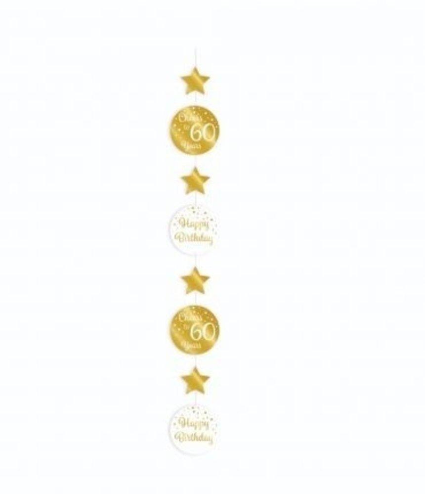 Hang Dekoration Jubel an 60 Jahre Weiß/Gold | pro Einheit Hang Dekoration Jubel an 60 Jahre Weiß/Gold | pro Einheit