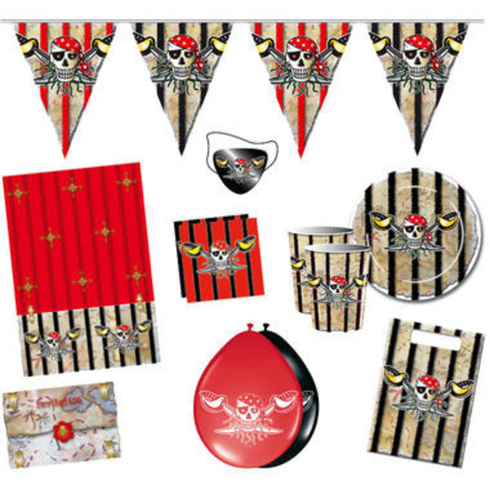Paquet de fête de pirate rouge Paquet de fête de pirate rouge