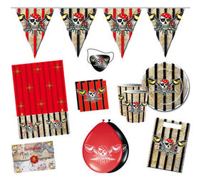 Paquet de fête de pirate rouge Paquet de fête de pirate rouge