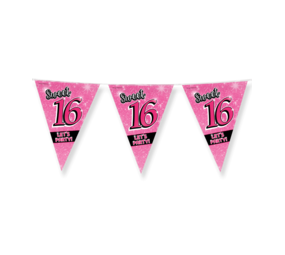 Flaggenlinie Sweet 16 Rosa | 10mtr Flaggenlinie Sweet 16 Rosa | 10mtr