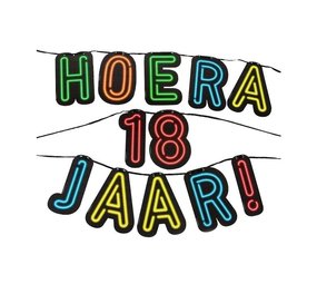 Letterlinger hooray 18 ans néon | 5mtr Letterlinger hooray 18 ans néon | 5mtr