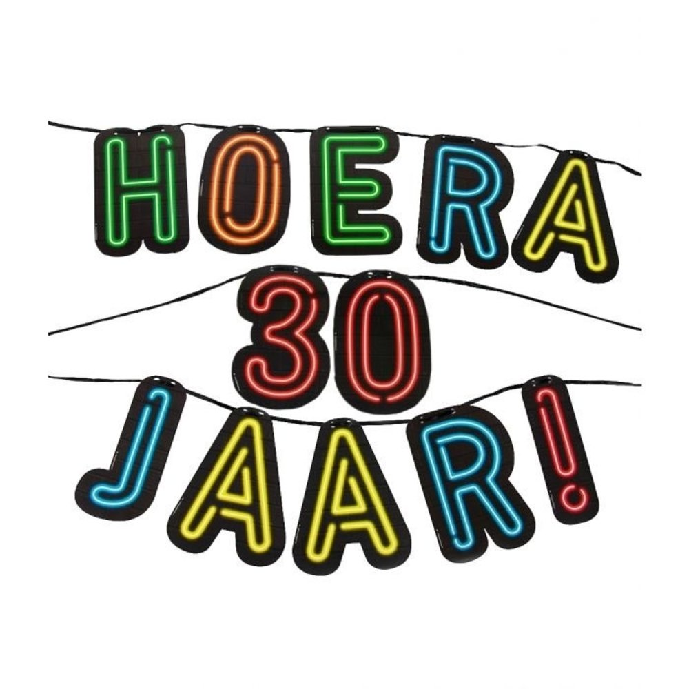 Letterlinger Hooray 30 years Neon | 5mtr Letterlinger Hooray 30 years Neon | 5mtr