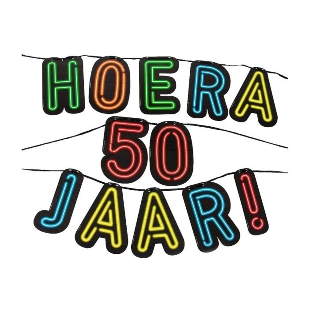 Letterlinger horray 50 ans néon | 5mtr Letterlinger horray 50 ans néon | 5mtr