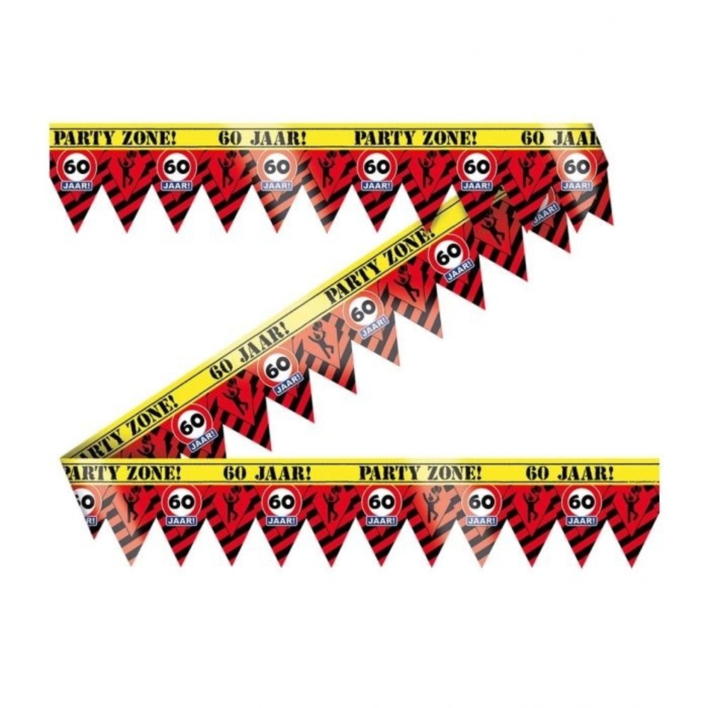 Sales ribbon 60 years of traffic sign Partyzone | 12 meters Sales ribbon 60 years of traffic sign Partyzone | 12 meters