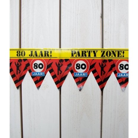Paper Dreams Afzetlint 80 jaar verkeersbord Partyzone | 12 meter Paper Dreams Afzetlint 80 jaar verkeersbord Partyzone | 12 meter
