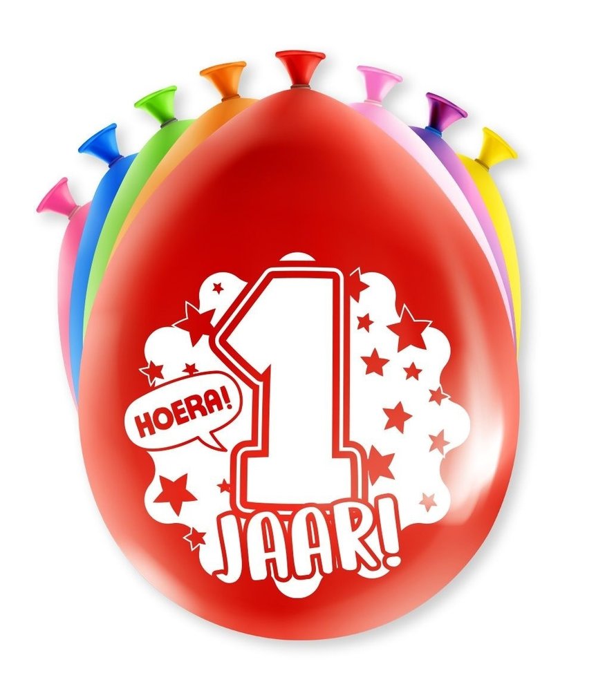 Paper Dreams Balloons 1 year party 30cm | 8 pieces Paper Dreams Balloons 1 year party 30cm | 8 pieces