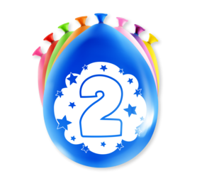 Paper Dreams Ballonnen 2 jaar party 30cm | 8 stuks Paper Dreams Ballonnen 2 jaar party 30cm | 8 stuks
