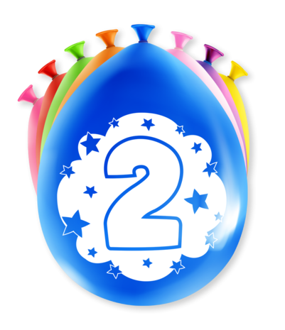 Paper Dreams Ballonnen 2 jaar party 30cm | 8 stuks Paper Dreams Ballonnen 2 jaar party 30cm | 8 stuks