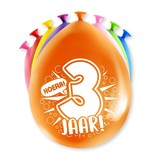 Paper Dreams Balloons 3 years party 30cm | 8 pieces Paper Dreams Balloons 3 years party 30cm | 8 pieces