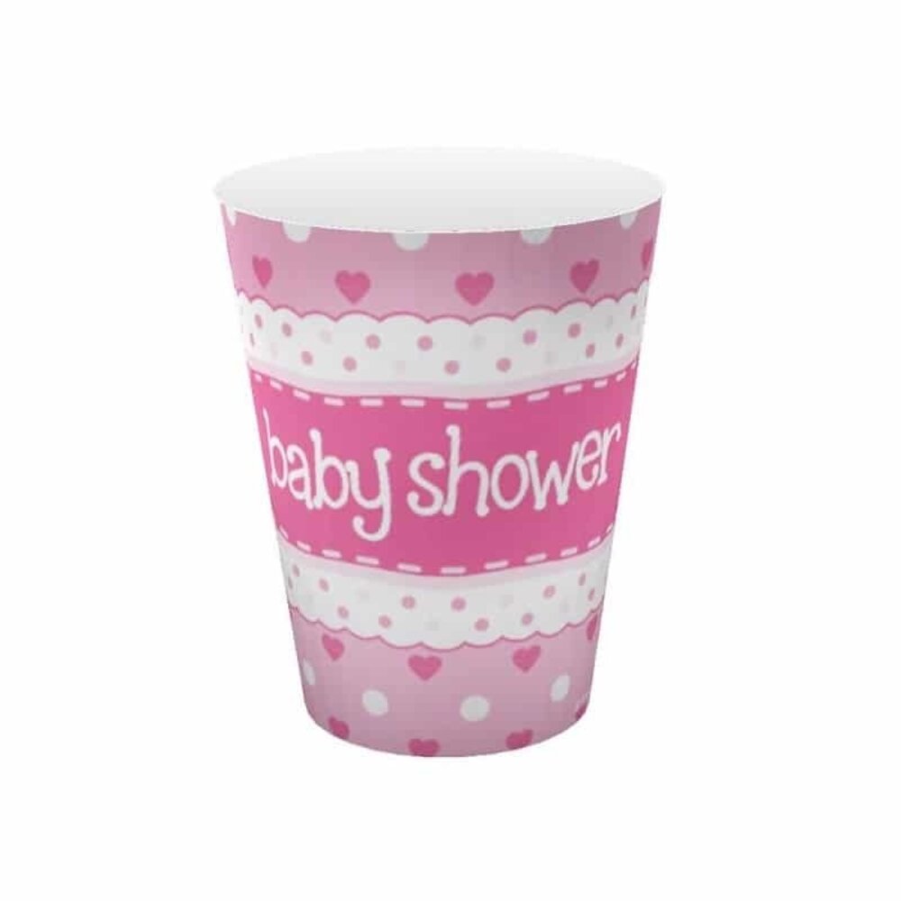 Cup Baby Shower Pink | 8 pieces Cup Baby Shower Pink | 8 pieces