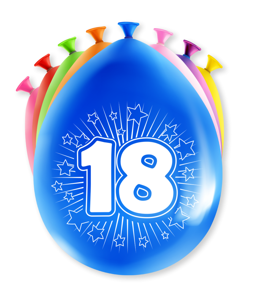 Paper Dreams Ballonnen 18 jaar party 30cm | 8 stuks Paper Dreams Ballonnen 18 jaar party 30cm | 8 stuks