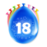 Paper Dreams Ballonnen 18 jaar party 30cm | 8 stuks Paper Dreams Ballonnen 18 jaar party 30cm | 8 stuks
