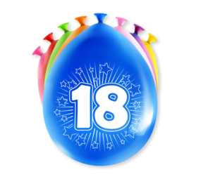 Paper Dreams Luftballons 18 Jahre Party 30 cm | 8 Stücke