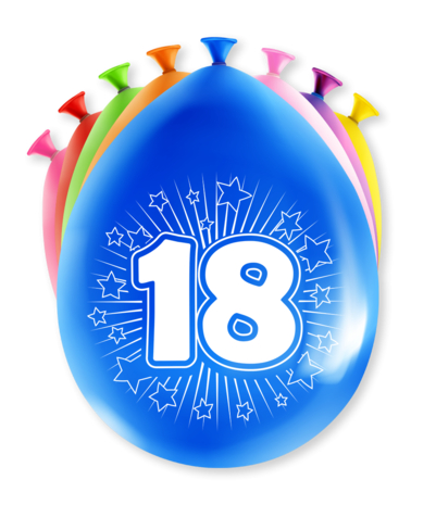 Paper Dreams Ballonnen 18 jaar party 30cm | 8 stuks Paper Dreams Ballonnen 18 jaar party 30cm | 8 stuks