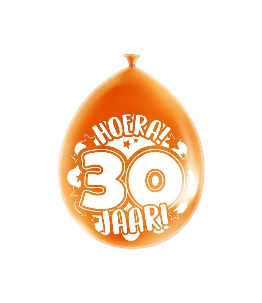 Ballonnen 30 jaar party 30cm | 8 stuks