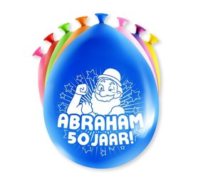 Ballons 50 ans Abraham Party 30cm | 8 pièces