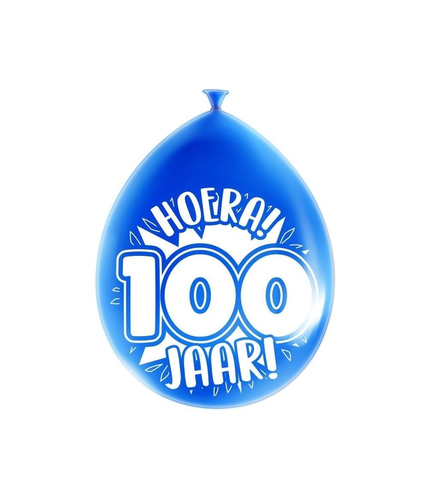 Ballonnen 100 jaar party 30cm | 8 stuks Ballonnen 100 jaar party 30cm | 8 stuks
