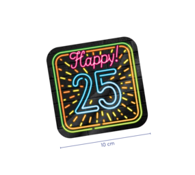 Coasters Happy 25 Neon | 6 pieces Coasters Happy 25 Neon | 6 pieces