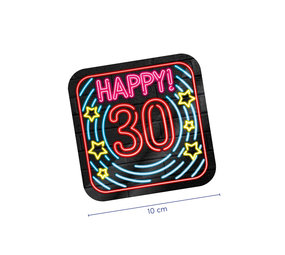Onderzetters Happy 30 Neon | 6 stuks