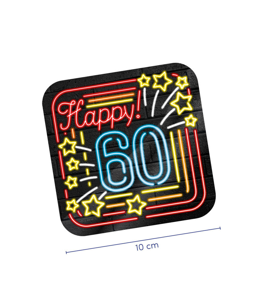 Onderzetters Happy 60 Neon | 6 stuks Onderzetters Happy 60 Neon | 6 stuks