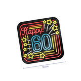 Untersetzer Happy 60 Neon | 6 Stück