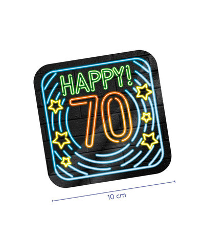 Coasters Happy 70 Neon | 6 pieces
