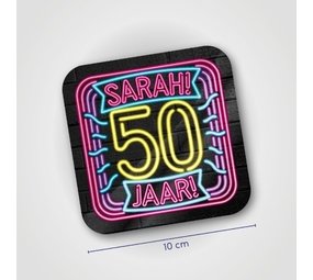 Coasters Sarah 50 years Neon | 6 pieces Coasters Sarah 50 years Neon | 6 pieces