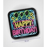 Globos Nordic Untersetzer Happy Birthday Neon | 6 Stück Globos Nordic Untersetzer Happy Birthday Neon | 6 Stück