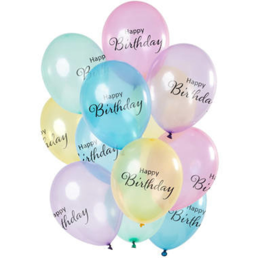 Ballon ensemble joyeux anniversaire pastel | 12 pièces Ballon ensemble joyeux anniversaire pastel | 12 pièces