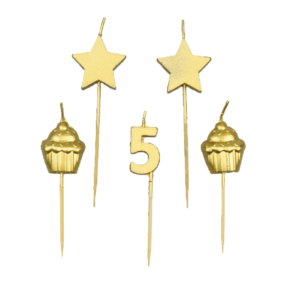Bougies de fête 5 ans | 10 cm