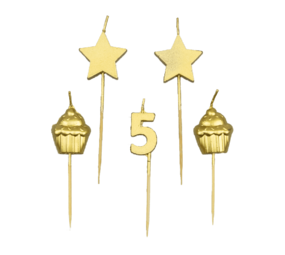 Partykerzen 5 Jahre | 10 cm