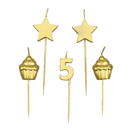 Party kaarsjes 5 jaar | 10 cm Party kaarsjes 5 jaar | 10 cm