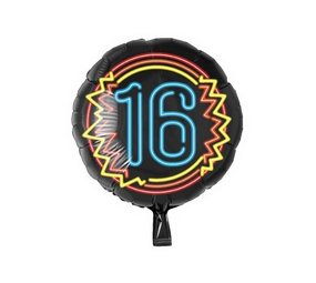 Helium ballon 16 jaar Neon | 45cm Helium ballon 16 jaar Neon | 45cm
