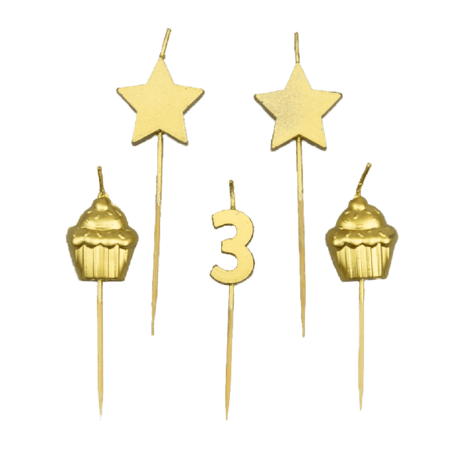 Partykerzen 3 Jahre | 10 cm