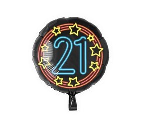 Paper Dreams Helium ballon 21 jaar Neon | 45cm Paper Dreams Helium ballon 21 jaar Neon | 45cm