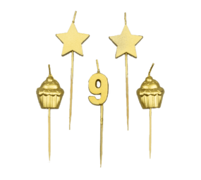 Bougies de fête 9 ans | 10 cm