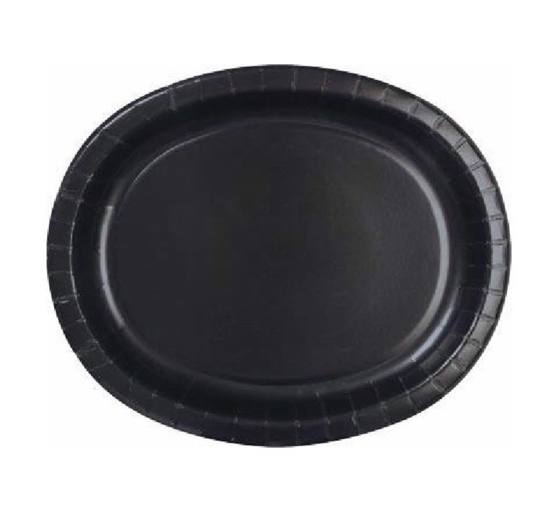Unique Party Skalieren oval schwarz 30x25cm | 8 Stücke Unique Party Skalieren oval schwarz 30x25cm | 8 Stücke