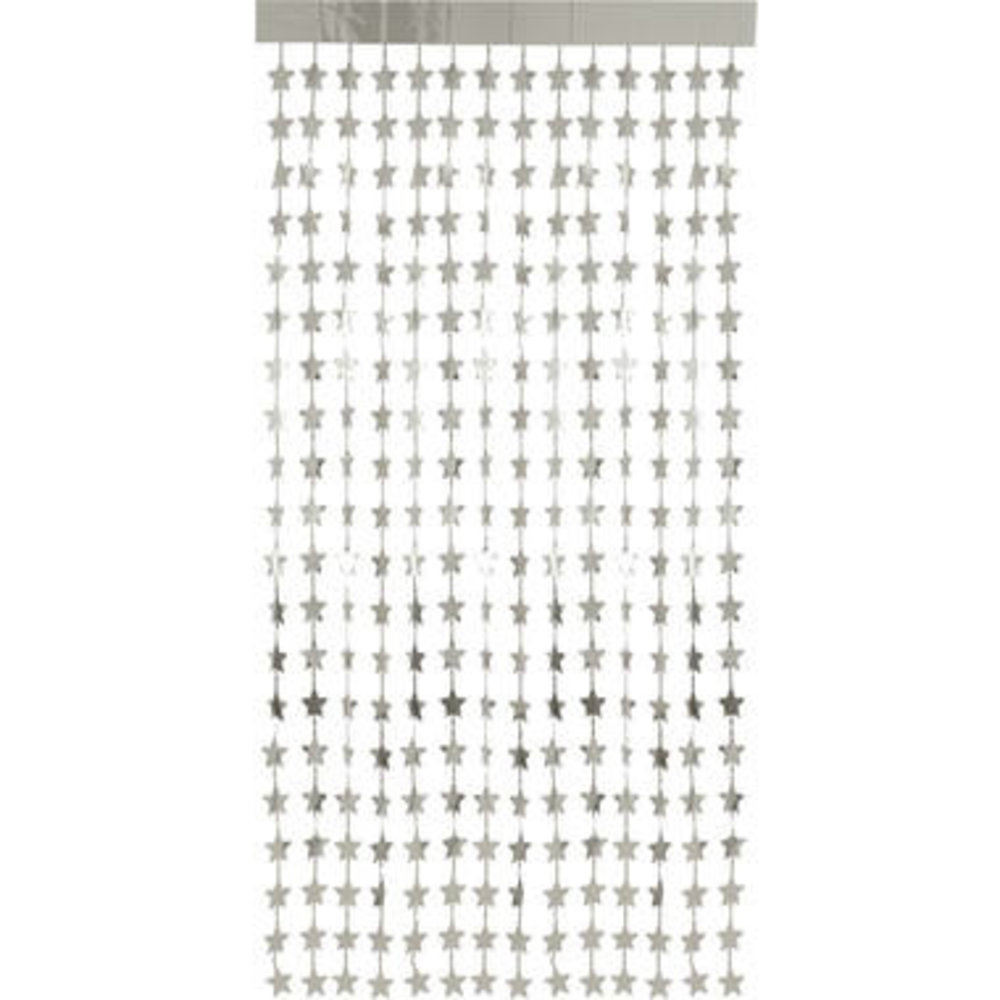 Folat Deurgordijn zilver sterren | 200x100cm