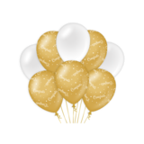 Paper Dreams Ballonnen Congrats Goud/Wit 30cm | 8 stuks Paper Dreams Ballonnen Congrats Goud/Wit 30cm | 8 stuks